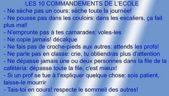 les10commandement de l'ecole