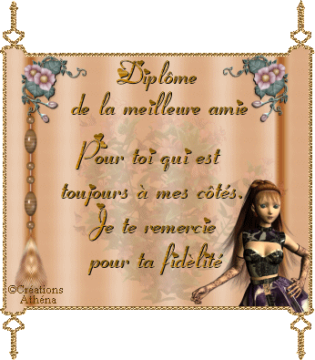 diplome de la meilleure amie